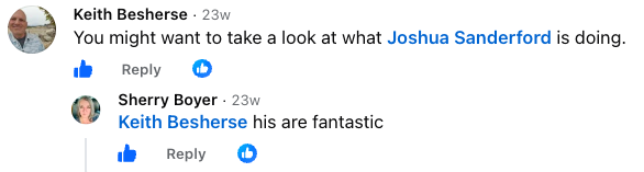 Sherry calls Joshua Sanderford's videos fantastic