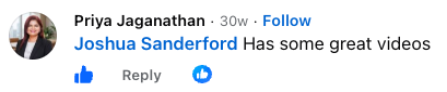 Priya recommends Joshua Sanderford's videos
